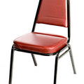 SL2082-Red Oakstreet Red Vinyl Stacking Chair w/ Tapered Square Back-OAK STREET MANUFACTURING