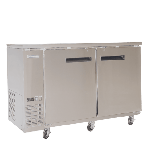 EBB-24-60FSS-HC Enhanced Back Bar Cooler 60" W x 24" D , Stainless Steel exterior, 2-Solid doors