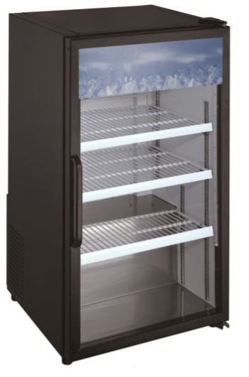 Enhanced Refrigeration ECGM-05R-HC Enhanced Merchandiser Refrigerator - 1 Glass Door, Black Exterior, Countertop, 5 Cu Ft