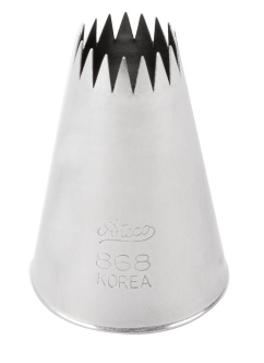 Ateco 868 French Star Pastry Tip - Stainless Steel, 0.63" Opening Diameter