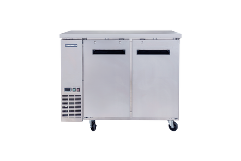Enhanced Refrigeration EBB-24-48FSS-HC 48" Back Bar Cooler with 2 Solid Doors, Stainless Steel Exterior