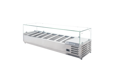 Enhanced Refrigeration CTSP-60-15G-HC 60" Countertop Refrigerated Sandwich/Toppings Station with Glass Cover