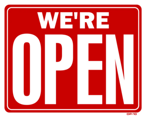 OP-10 T&J We're Open Sign-T&J SIGNS, INC.