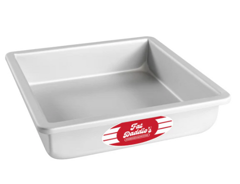 PSQ-882 Fat Daddio's Square Pan, 8 in x 8 in x 2 in , Aluminum-Fat Daddios