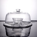 PL-9212 Enhanced Glass Cake Stand with Dome Cover-Enhanced Glassware