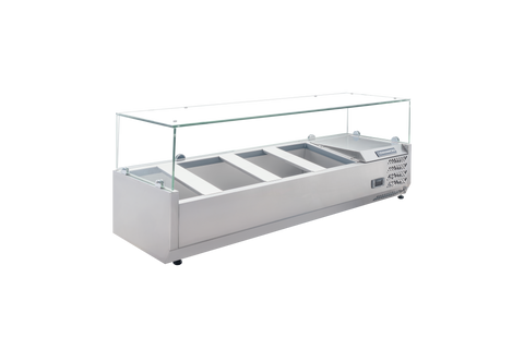 Enhanced Refrigeration CTSP-48-15G-HC 48" Countertop Refrigerated Sandwich/Toppings Station with Glass Cover