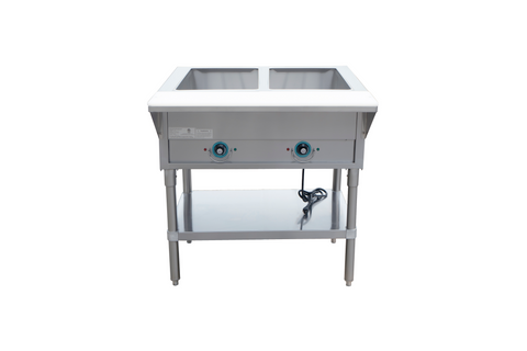 E-EST-2OW-US Enhanced Hot food steam table, 2-open wells, Stainless steel, 120V