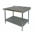 E-WTG-3018-2R-418 Enhanced 30"D x 18"W Work Table with Galvanized Underself, 2" Backsplash-Enhanced SS & Equipment