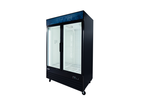 Enhanced Refrigeration EGDM-ICE2-HC 2-Door Glass Ice Merchandiser Freezer, 36 cu. ft., Black
