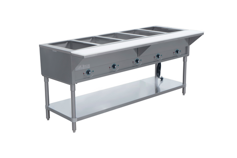 Enhanced SS & Equipment E-EST-5OW-US Enhanced 5-Open Well Hot Food Steam Table, Stainless Steel, 208/240V