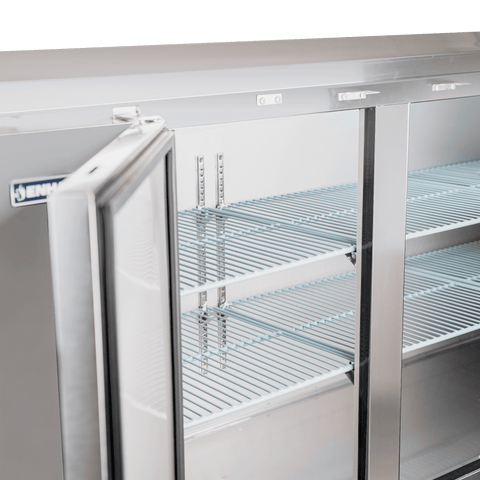 EBB-24-72FSS-HC Enhanced Back Bar Cooler 72" W x 24" D , Stainless Steel exterior, 3-Solid doors