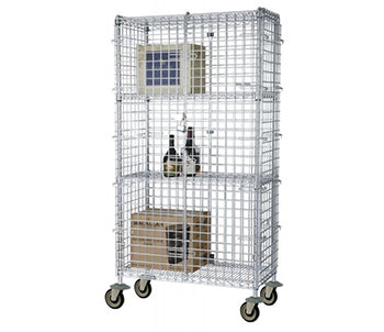 Enhanced Wire Shelving E-CWSC-2460 Security Cage Conversion Kit, Chrome, 24" x 60"