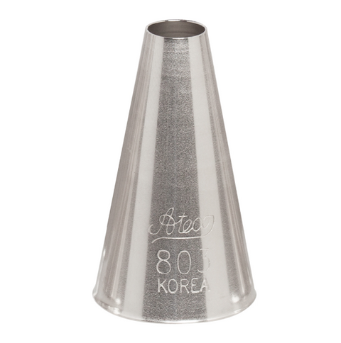 Ateco 803 Plain Pastry Tip - 5/16" Round Opening, Seamless Stainless Steel