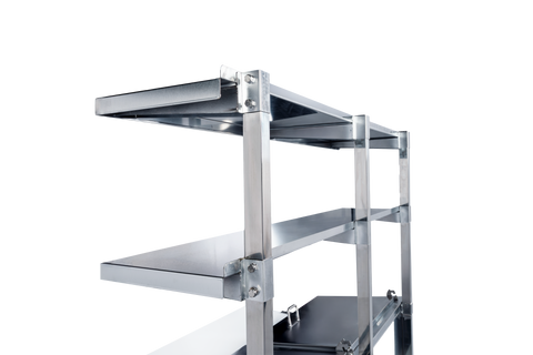 Enhanced SS & Equipment E-DOS-PT1448 Double Tier Rear Mount Stainless Steel Overshelf for Prep Table, 14"x48"x48"H
