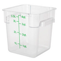 ESC4C Cresco Resco Food Storage Container, 4 Qt., Square, Clear-Enhanced Smallwares