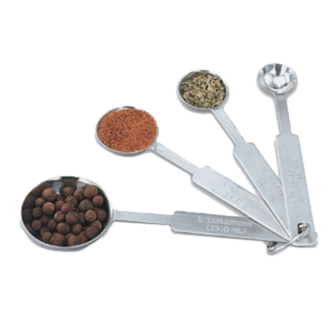 Vollrath 47118 Four-Piece Round Stainless Steel Measuring Spoon Set