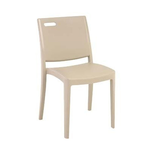 Grosfillex US563581 Metro Indoor/Outdoor Stacking Side Chair, Linen
