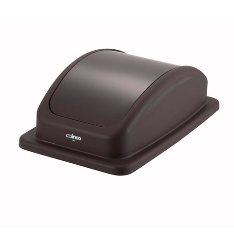 Winco PTCL-23B Swing Lid for 23 Gallon Slender Trash Cans, Brown