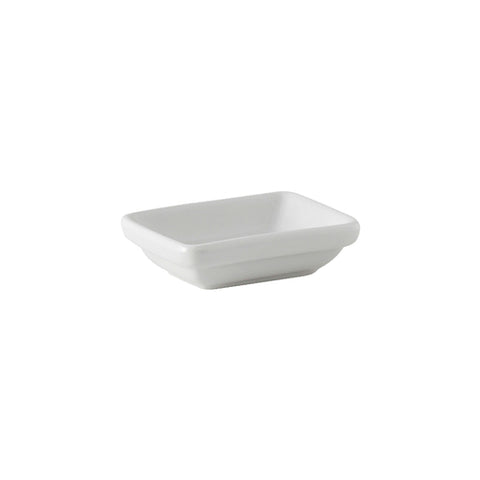 Tuxton China BPZ-033B 2 oz. Porcelain White Rectangular Sauce Dish