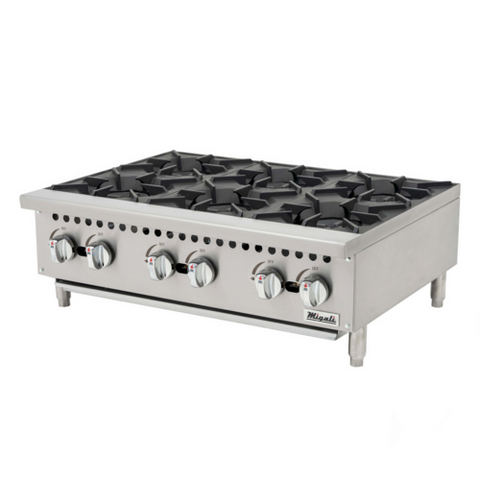 C-HP-6-36 Migali 36" 6-Burner Countertop Hot Plate - NG-Migali Industries