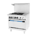 TARG-4B12G Turbo Air 36" 4-Burner Gas Range & Griddle Top w/ (1) Oven-Turbo Air