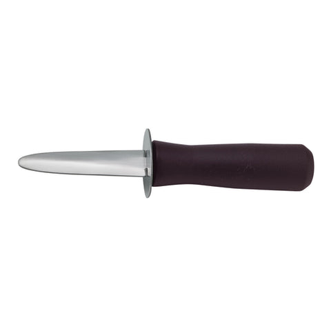 Winco KCL-5P 3" Blade Oyster/Clam Knife with Black Plastic Handle
