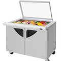 TST-48SD-18-N-GL Turbo Air 48" 2 Door Mega Top Sandwich/Salad Prep Table With Hinged Glass Lid-Turbo Air