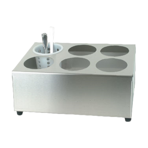 SLFC006 Thunder Group 6 Hole Stainless Steel Flatware Cylinder Holder