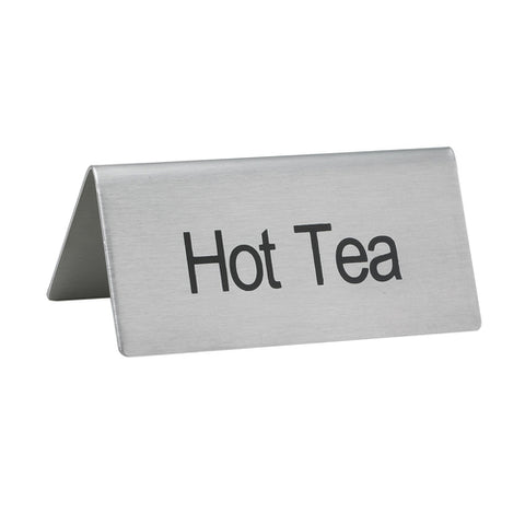 Winco SGN-101 Stainless Steel Beverage Tent Sign - Hot Tea