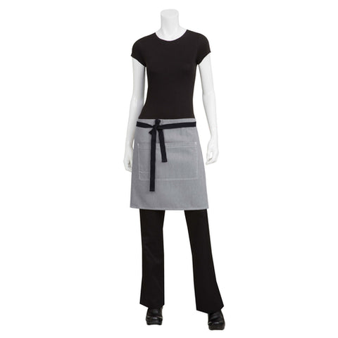 AHWPT002BLK0 Chef Works 19"L x 31" Portland Bistro Apron-CHEF WORKS