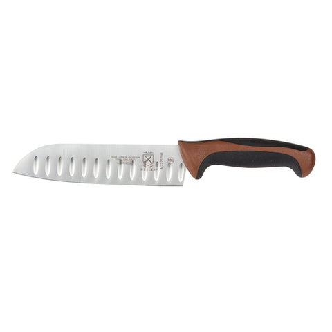 Mercer Culinary M22707BR Millennia Colors 7" Granton Edge Santoku Knife with Brown Handle
