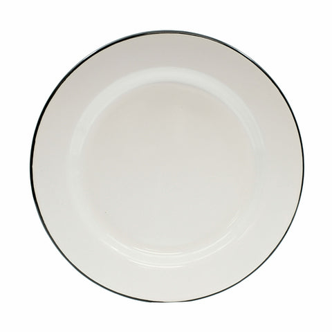 Tablecraft 80019 Enamelware Collection 10" Round White Plate