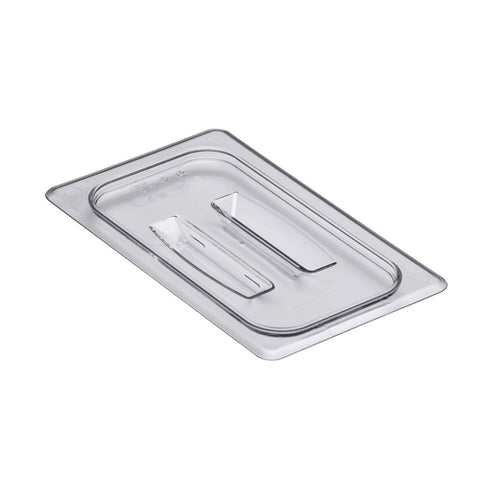 Cambro 40CWCH135 Camwear 1/4 Size Clear Polycarbonate Handled Lid