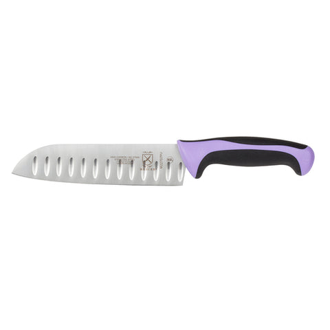 Mercer Culinary M22707PU Millennia Colors 7" Purple Santoku Knife with Granton Edge
