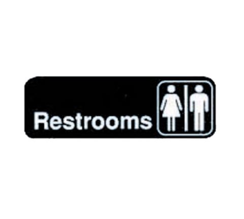 Tablecraft Products 394517 3" x 9" Restrooms Compliance Sign with Adhesive Back
