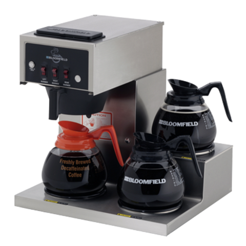 Bloomfield 8571-D3-120V Koffee King Pourover Decanter Coffee Brewer, 3-Warmer, 120V 1800W