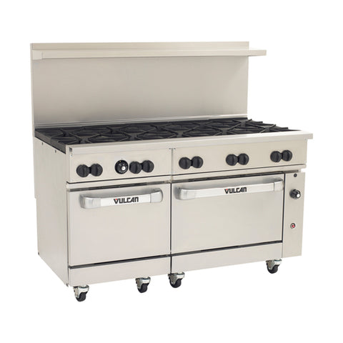 60SS-10BN Vulcan 60" 10 Burner Gas Range w/ (2) Standard Ovens - NG-Vulcan FEG