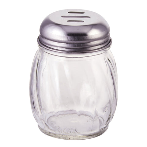 Winco G-108 Glass Cheese Shaker with Slotted Top, 6 oz