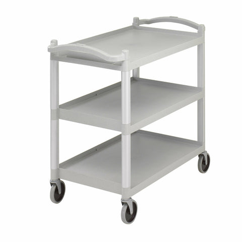Cambro BC340KD480 3-Shelf Knockdown Polypropylene Utility Cart, 400 lb Capacity, Speckled Gray