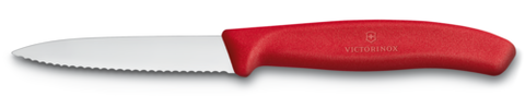 Victorinox 6.7631.C1 Swiss Classic 3.1" Serrated Paring Knife with Chili Red Polypropylene Handle