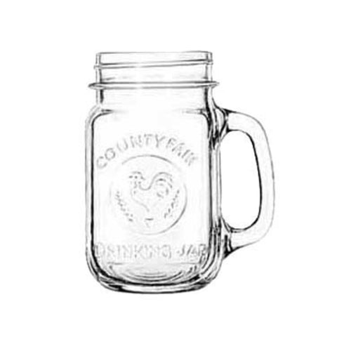 Libbey Glass 97085 16 oz. County Fair Drinking Jar with Handle