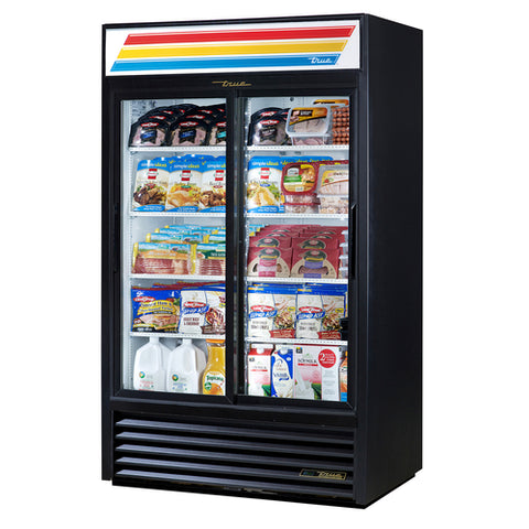 True Manufacturing GDM-41-HC-LD 41 Cu. Ft. Two-Section Sliding Glass Door Refrigerated Merchandiser
