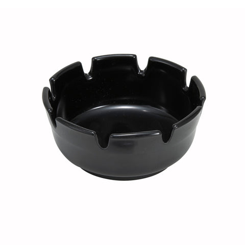 Winco MAS-4K Round Black Melamine Ashtray, 4 in.