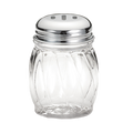 260SL Tablecraft 6 Oz. Swirled Glass Cheese Shaker w/ Chrome Plated Slotted Top-Tablecraft Products