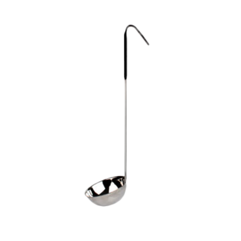 Thunder Group SLOL206 6 oz Stainless Steel Serving Ladle with Black Vinyl Handle