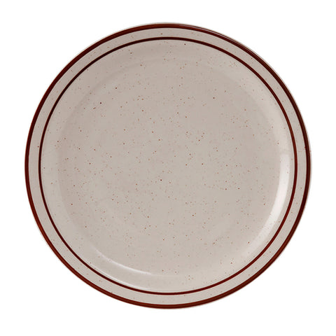 Tuxton China TBS-009 Bahamas 9-1/2" Brown Speckle Narrow Rim China Plate