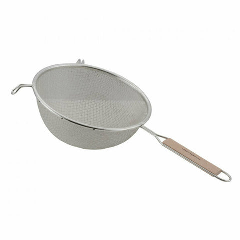 Libertyware WHSDF8 8" Fine Double Mesh Strainer with Wood Handle