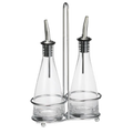 611N Tablecraft 3-Piece 6 Oz. Oil & Vinegar Cruet Set w/ Chrome Rack-Tablecraft Products