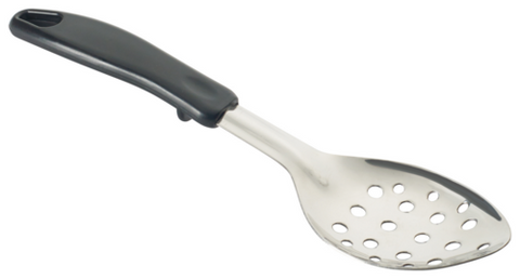 Winco BHPP-11 11" Heavy-Duty Perforated Basting Spoon with Stop Hook