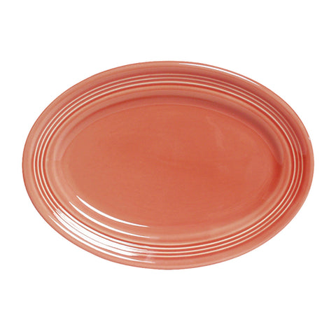 Tuxton China CNH-096 Concentrix Cinnebar 9-3/4" x 6-1/2" Oval China Platter